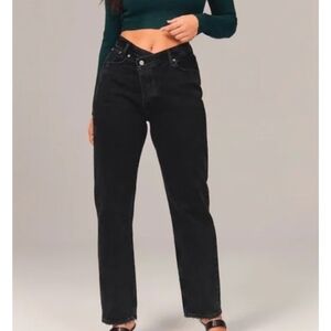 Abercrombie & Fitch Black Stone Wash High Rise Jeans